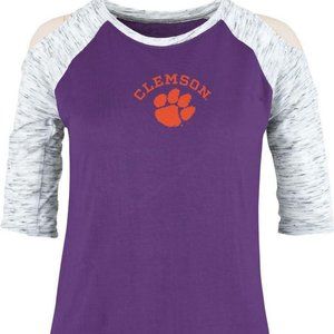 Clemson Tigers Women's Pressbox Cold Shoulder Long Sleeve Tee
